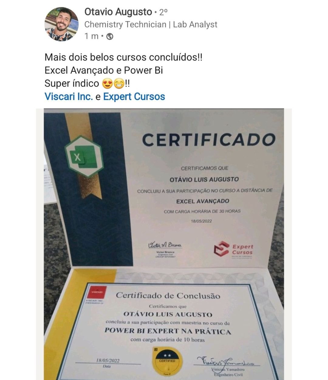 Confira as avaliações do nosso Curso de Excel + Power Bi do básico ao avançado