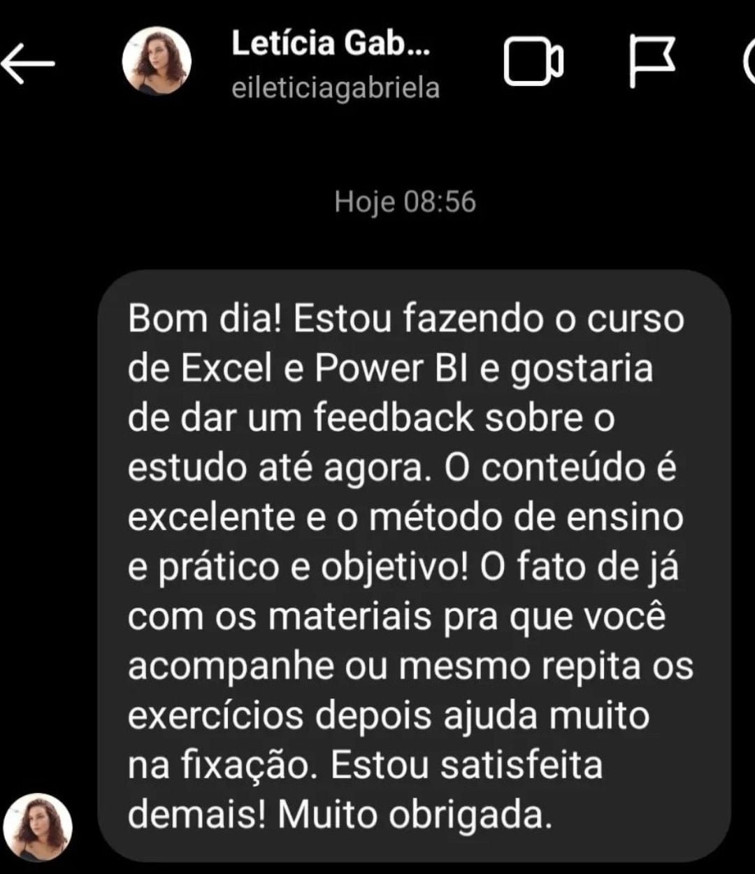 Confira as avaliações do nosso Curso de Excel + Power Bi do básico ao avançado